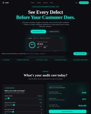 Retail Software Cost Estimator Website Template