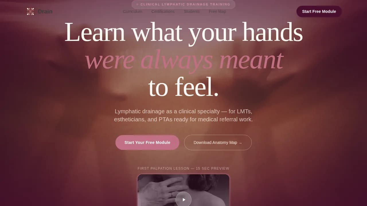 Flow — Expert Lymphatic Certification Landing Page Template