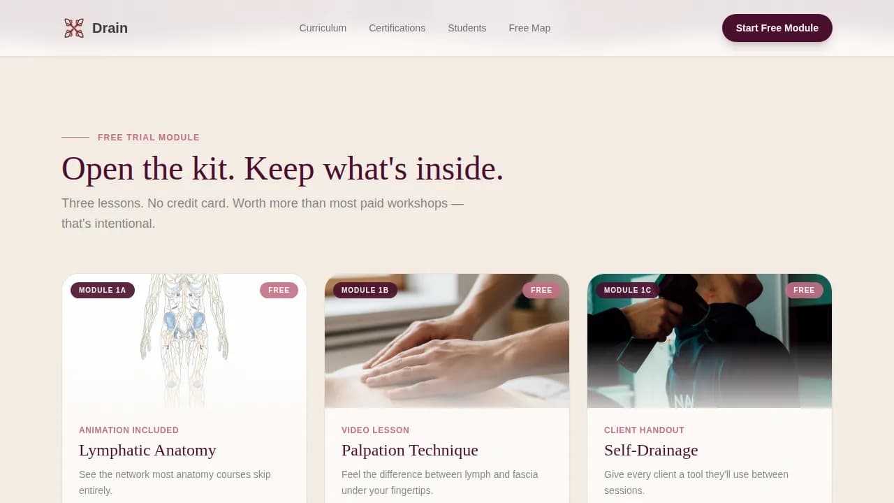 Flow — Expert Lymphatic Certification Landing Page Template