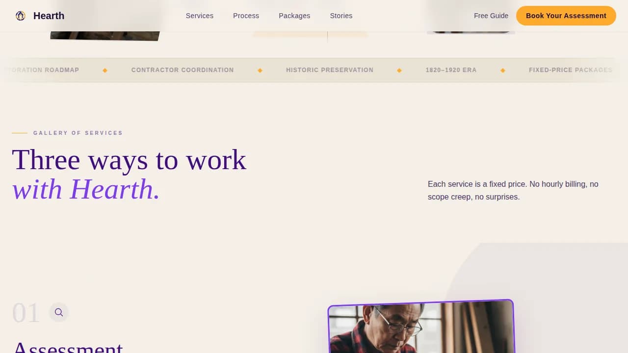Preserve — Expert Heritage Consultant Landing Page Template