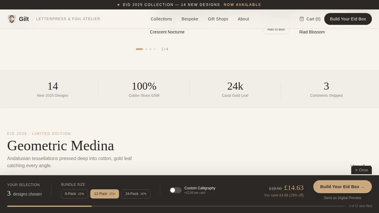 Ornate — Premium Cultural Stationery Landing Page Template