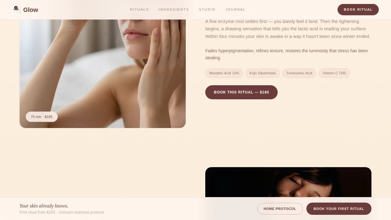 Radiance — Curated East-Asian Skincare Landing Page Template