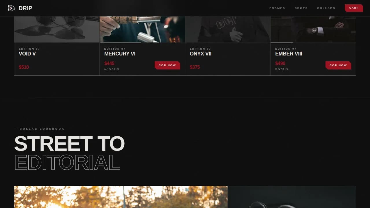 Streetwear Fashion Portfolio & Case Study Website Template
