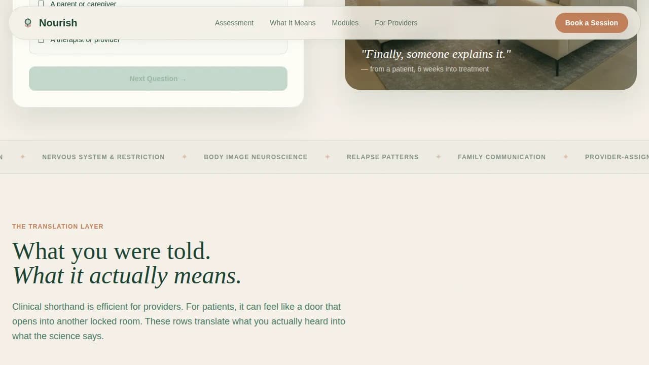 Eating Disorder Care Booking Website Template
