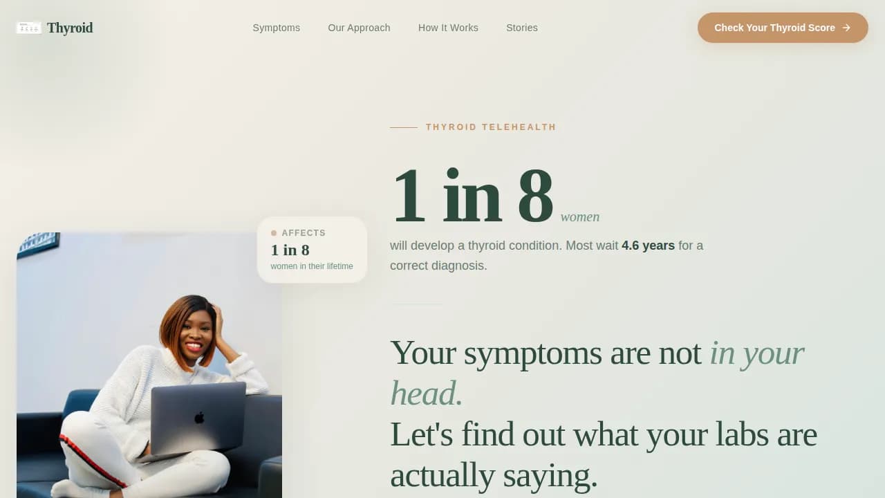 Advanced Thyroid Disorder Care Reviews & Social Proof Website Template