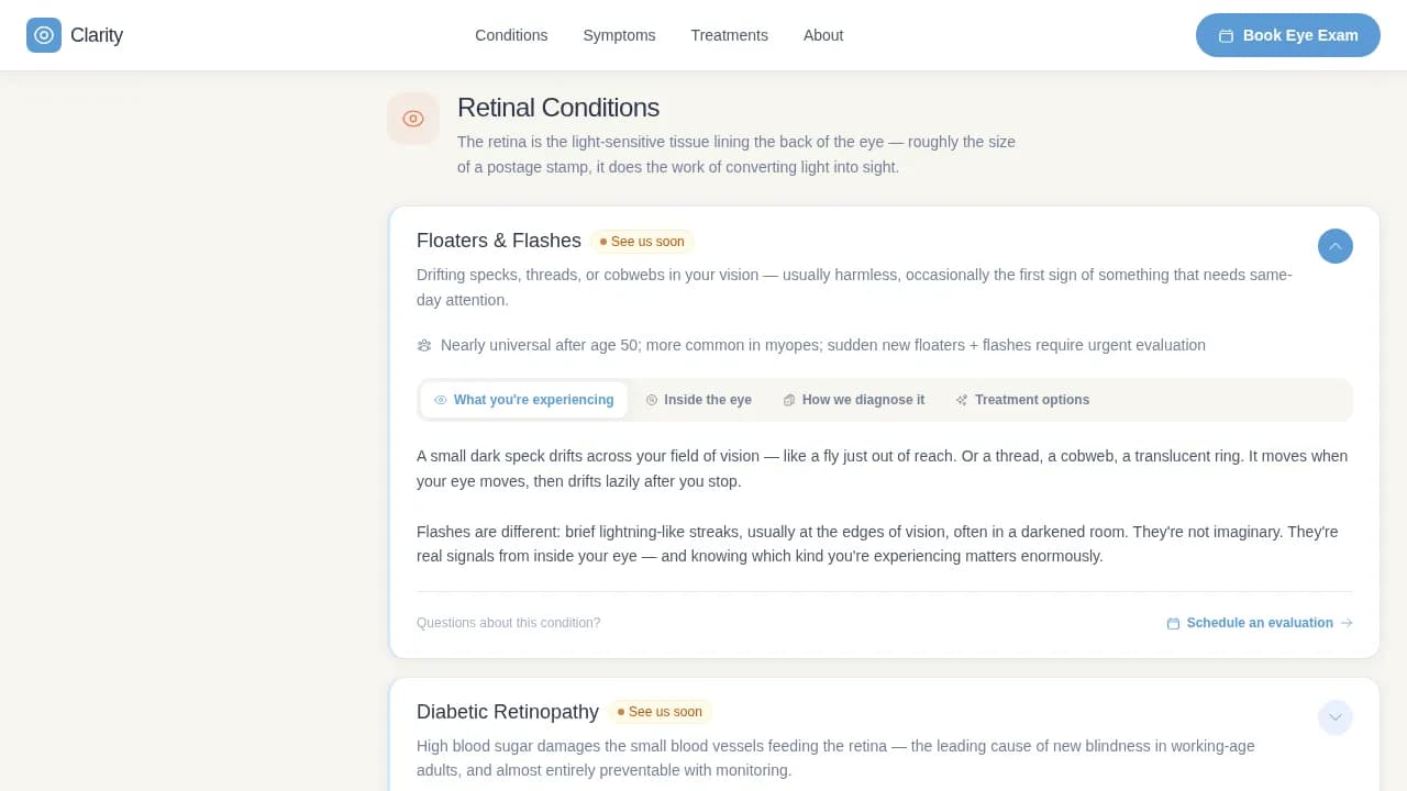 Ophthalmic — Trusted Eye Care Landing Page Template