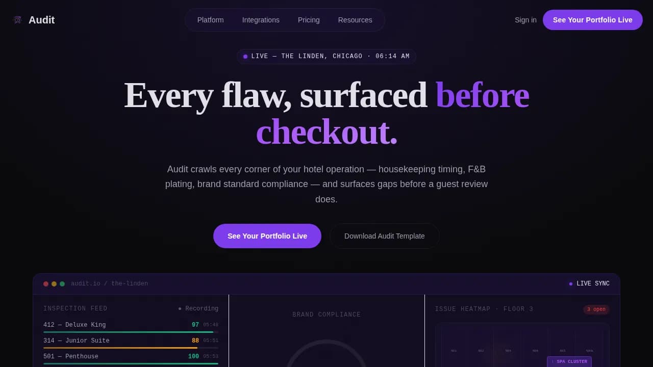 Advanced Hospitality Software Professional Website Template
