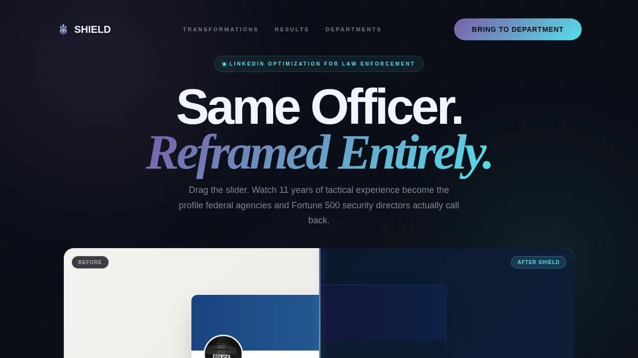 Shield — Career-Ready Law Enforcement Landing Page Template