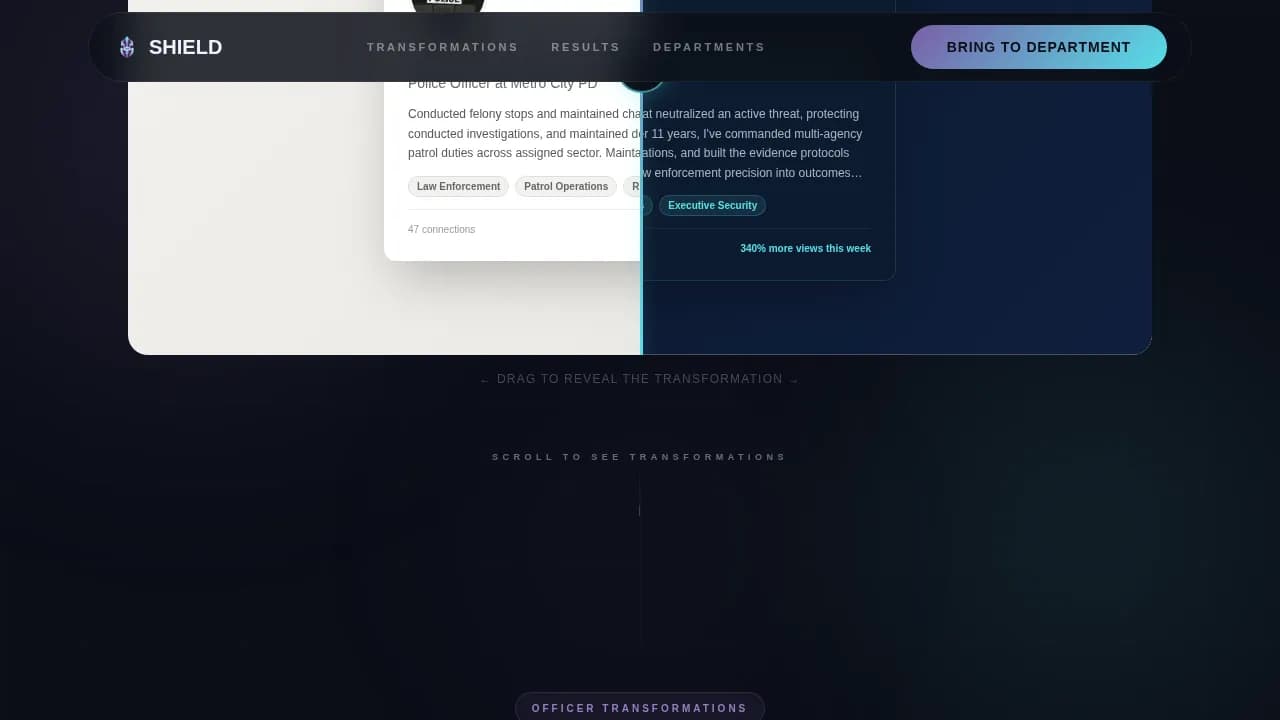 Shield — Career-Ready Law Enforcement Landing Page Template