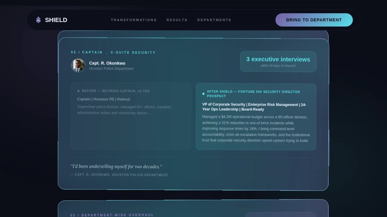 Shield — Career-Ready Law Enforcement Landing Page Template