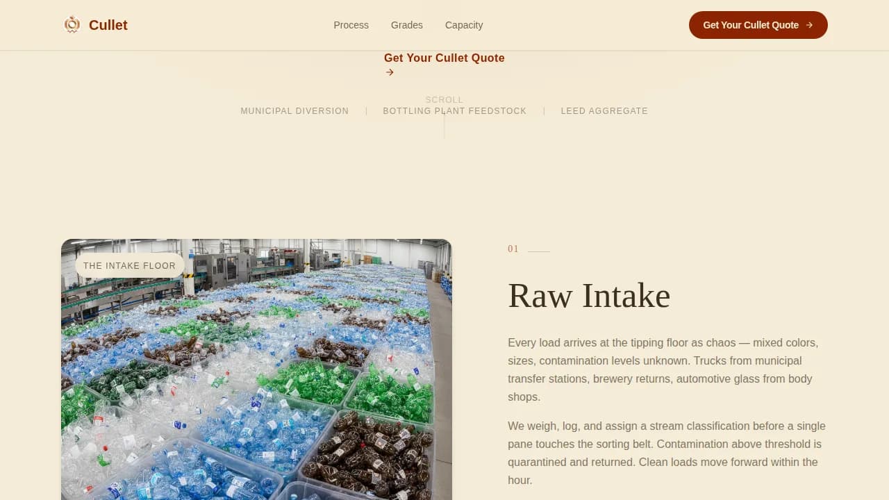 Cycle — Ethical Glass Recovery Landing Page Template