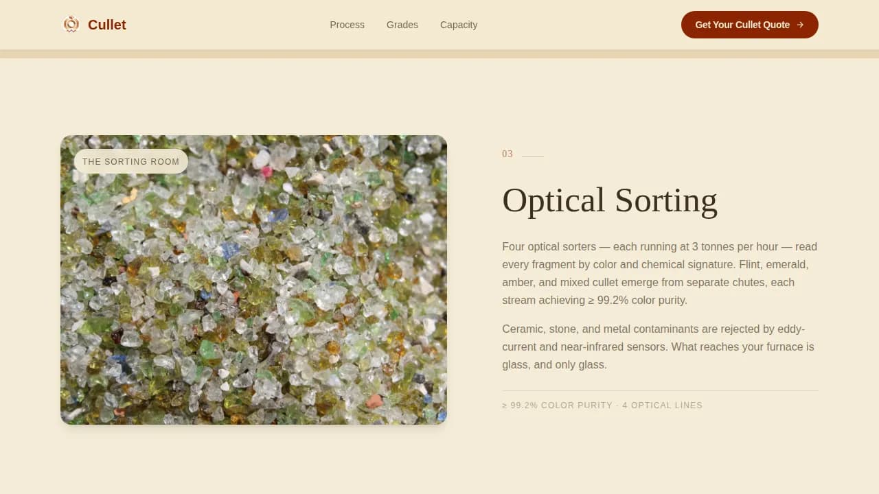 Cycle — Ethical Glass Recovery Landing Page Template