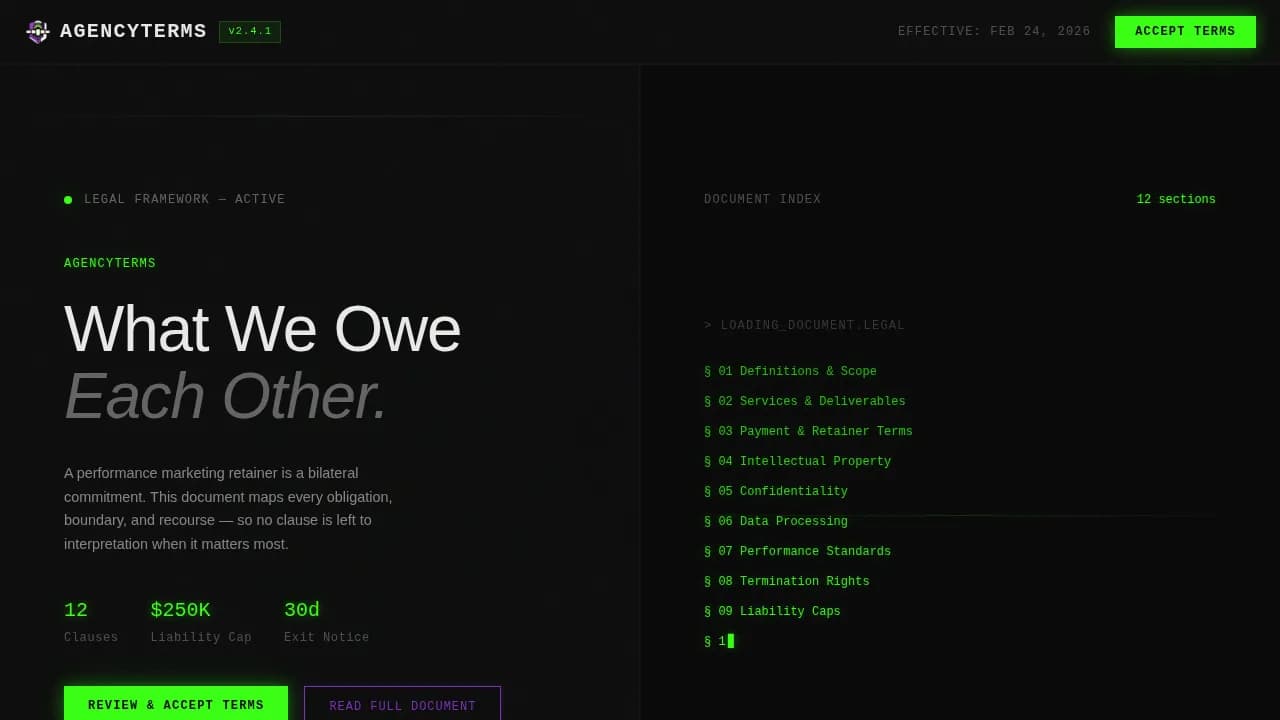 Marketing Agency Privacy Policy Website Template