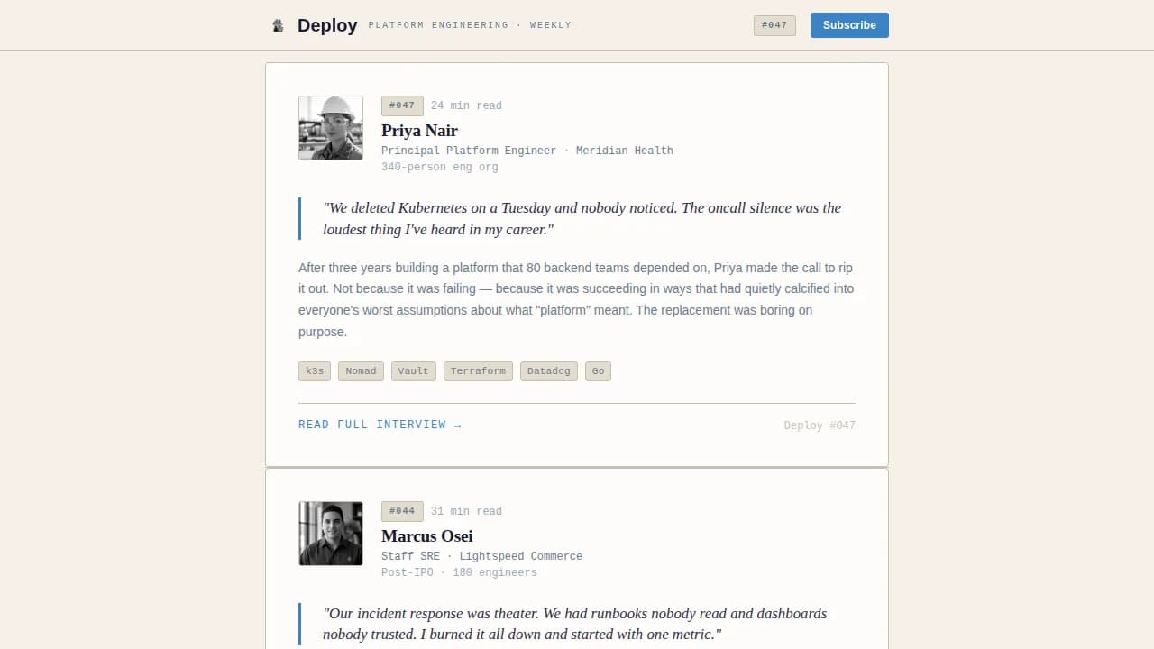 DevOps & Platform Newsletter Blog Website Template