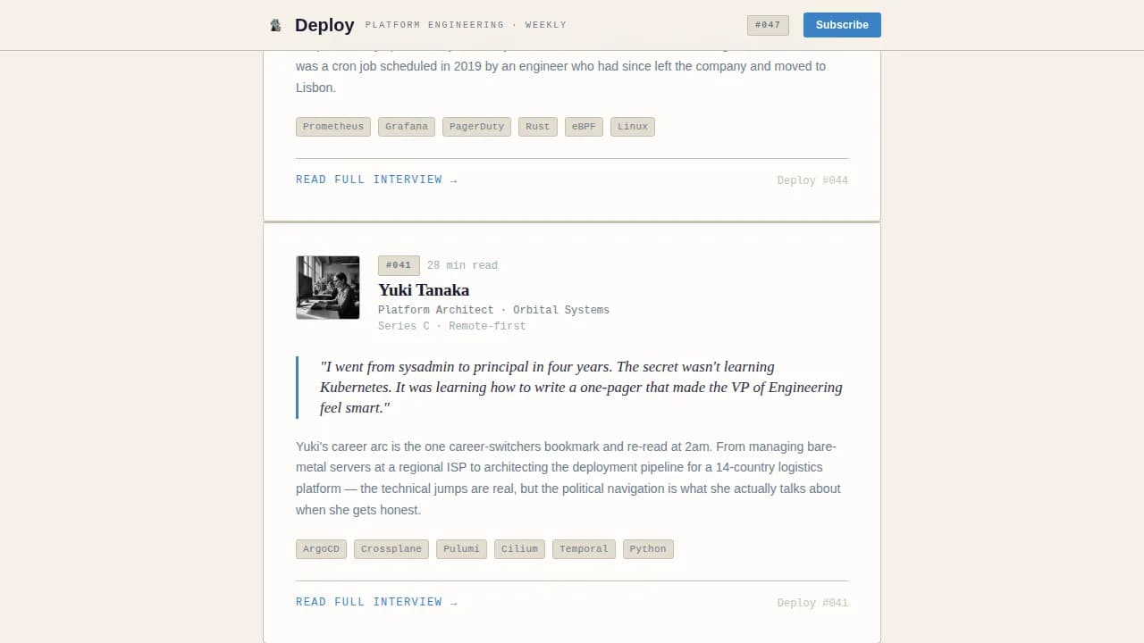 DevOps & Platform Newsletter Blog Website Template