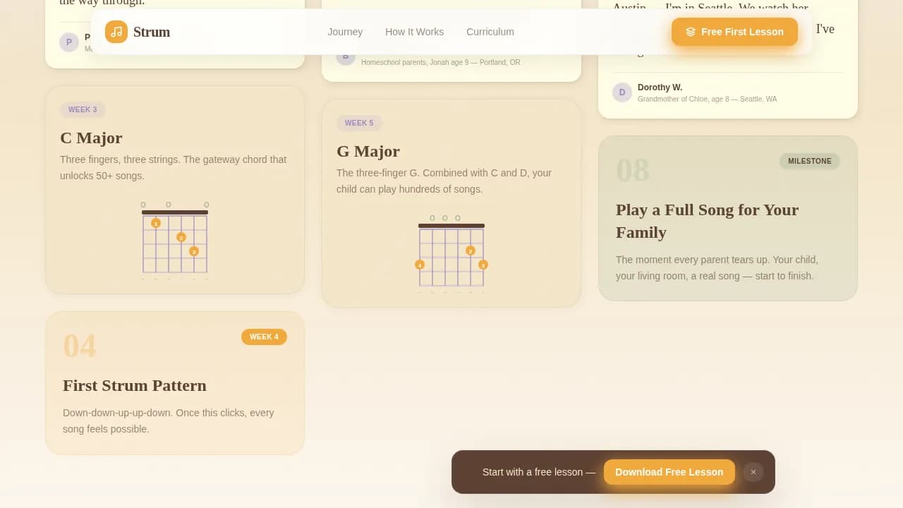 Melody — Nurturing Youth Guitar Instruction Landing Page Template