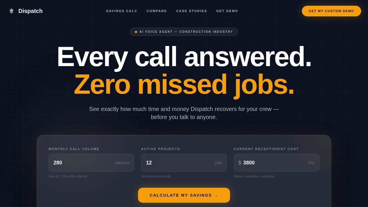 AI for Construction Appointment Booking Website Template