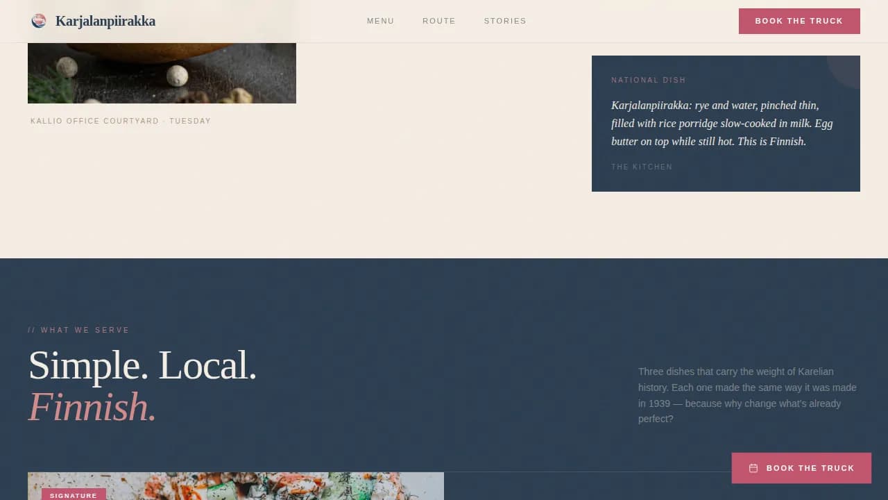 Savory — Artisan Finnish Cuisine Landing Page Template