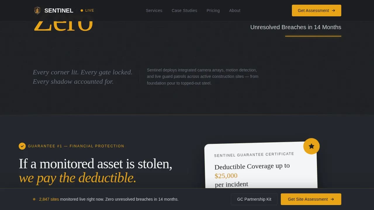 Secure — Premium Construction Safety Landing Page Template