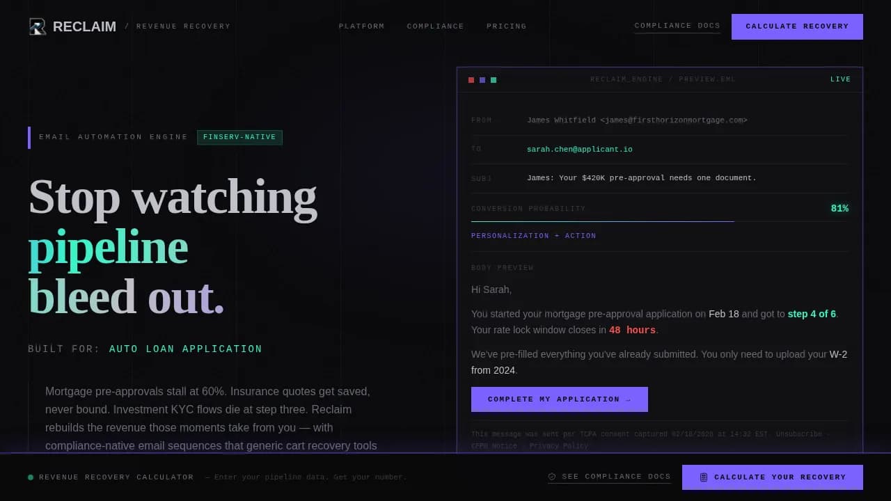 Restore — Bold FinTech Recovery Landing Page Template