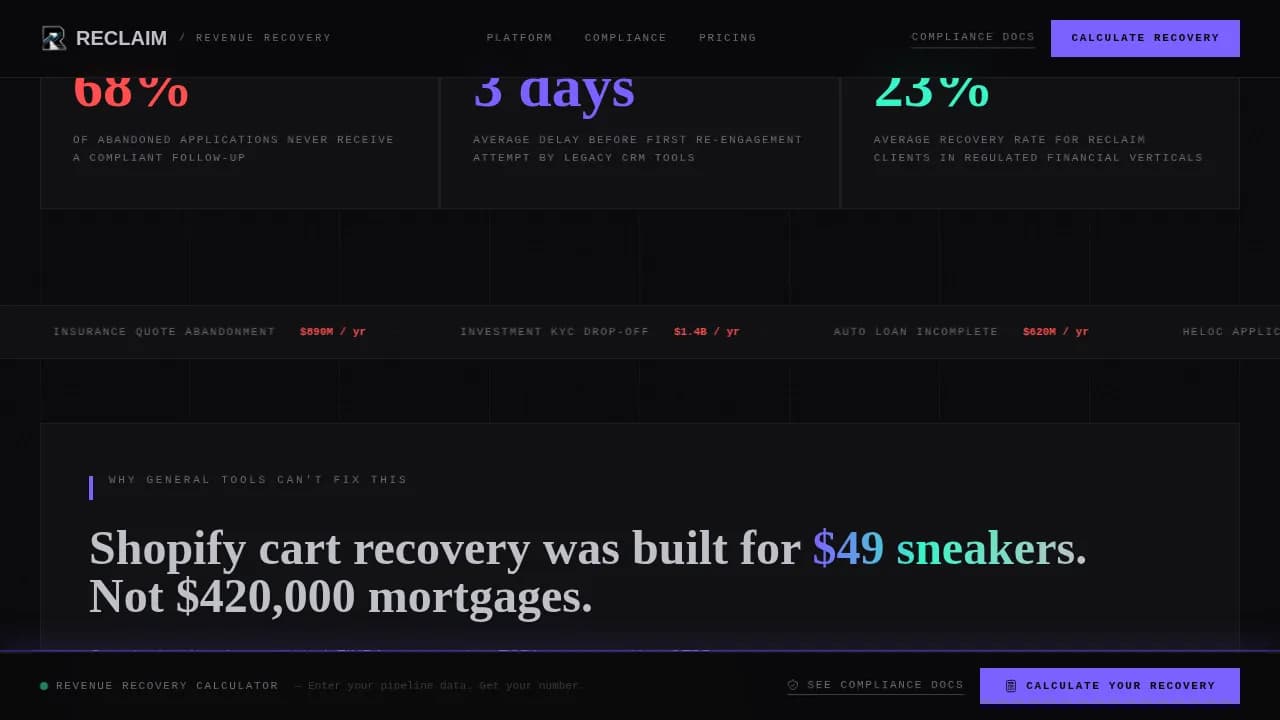 Restore — Bold FinTech Recovery Landing Page Template