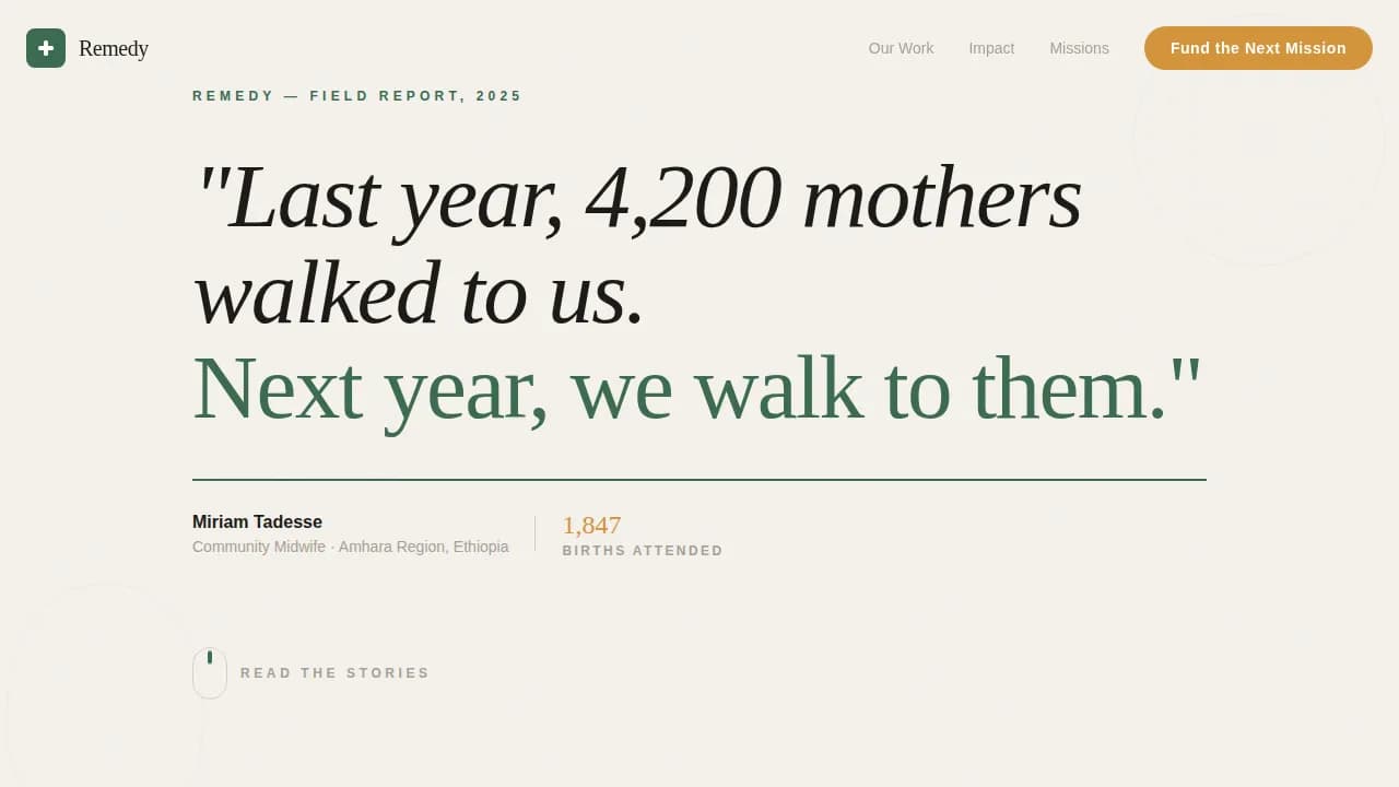Remedy - Humanitarian Healthcare Access NGO Landing Page Template