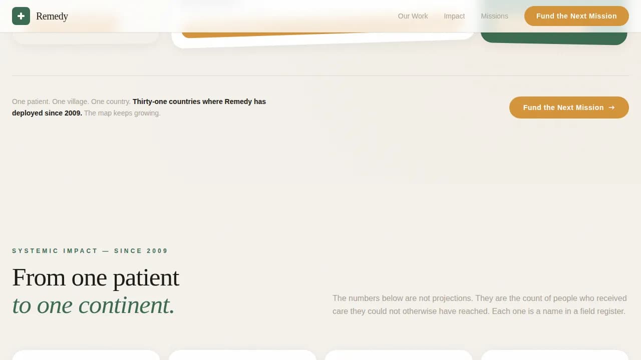 Remedy - Humanitarian Healthcare Access NGO Landing Page Template