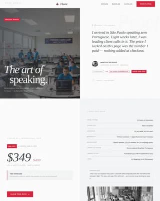 Language School Marketing Reviews & Social Proof Website Template