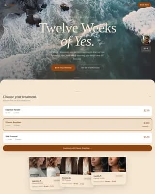 Gloss — Premium Keratin Salon Landing Page Template