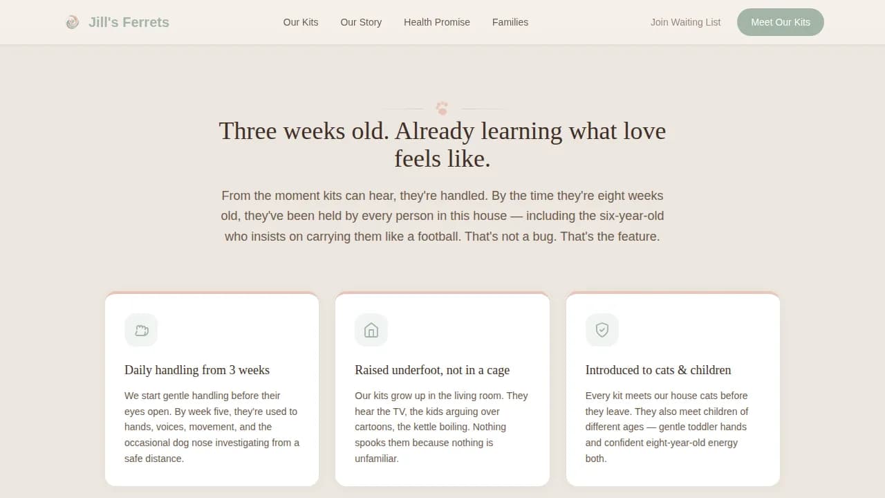 Jill — Trusted Exotic Breeder Landing Page Template