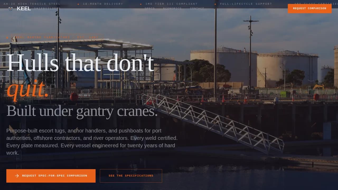 Shipwright — Expert Maritime Construction Landing Page Template