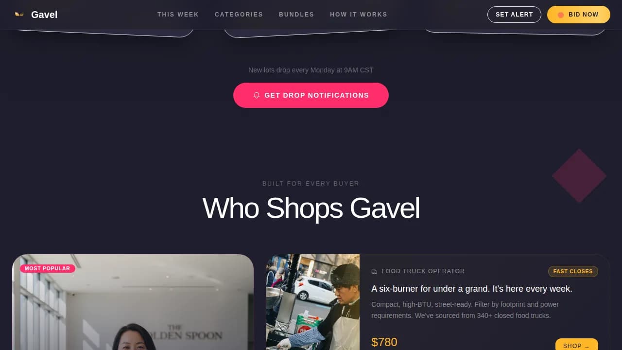 Auction Platforms & Types Cost Estimator Website Template