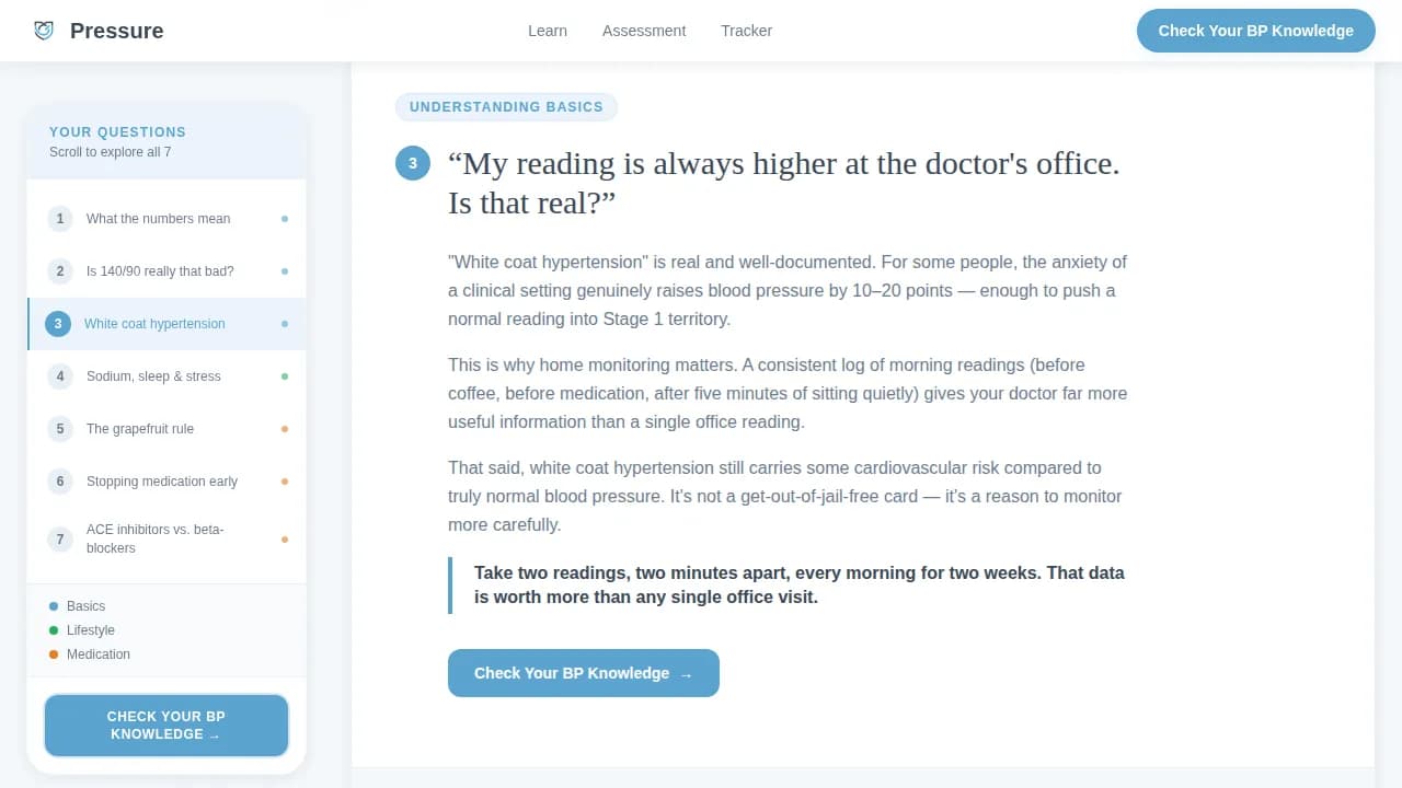 Pressure — Clinical Hypertension Education Landing Page Template