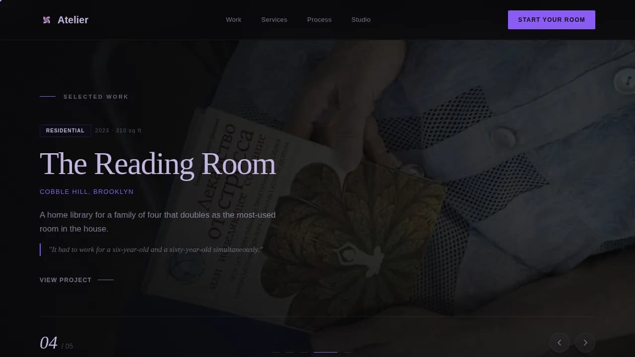Atelier — Stunning Interior Design Portfolio Landing Page Template
