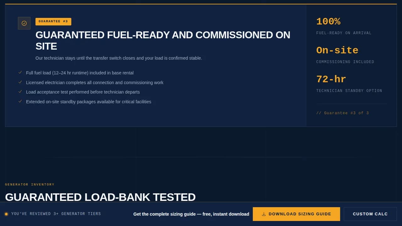 Genset — Reliable Backup Power Landing Page Template