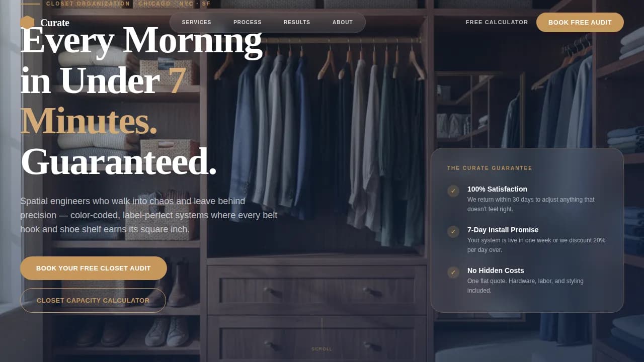 Advanced Walk-In Closet Renovation Appointment Booking Website Template