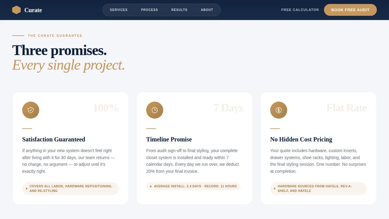 Advanced Walk-In Closet Renovation Appointment Booking Website Template
