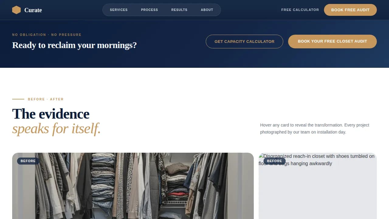 Advanced Walk-In Closet Renovation Appointment Booking Website Template