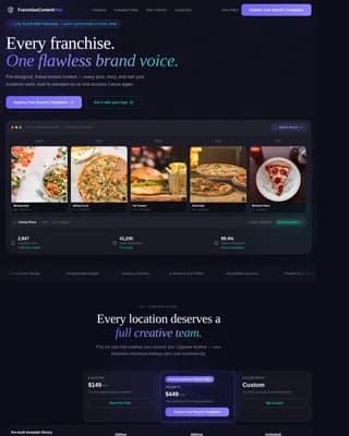 Franchise Digital Presence Pricing & Packages Website Template