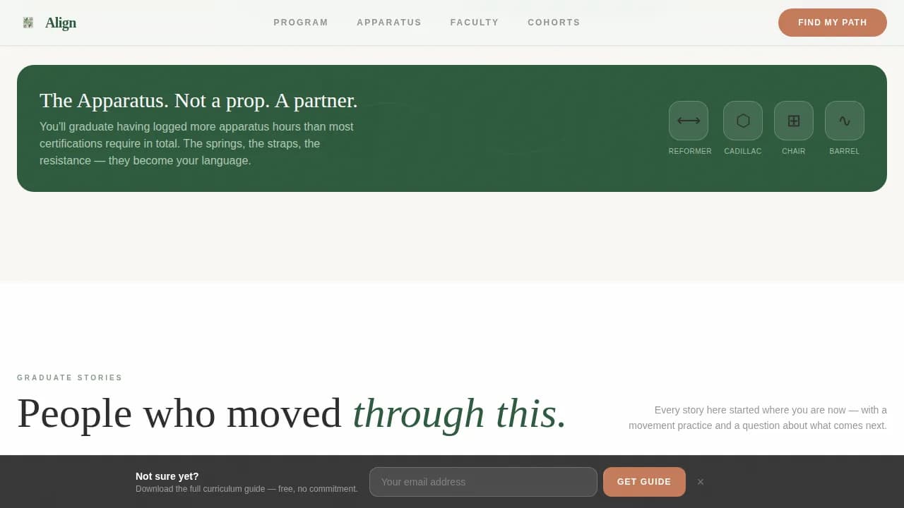Specialist Pilates Fitness Blog & Content Website Template