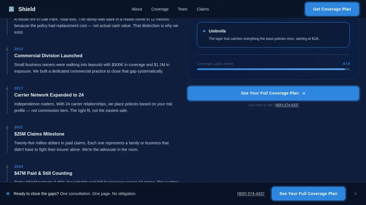 Insurance Coverage Gap Calculator & Assessment Website Template