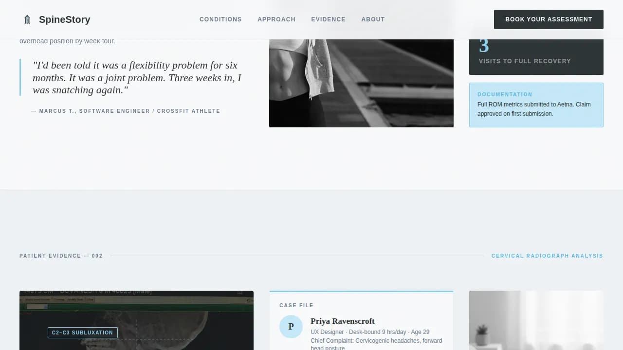 Sports Injury Chiropractic Website Template