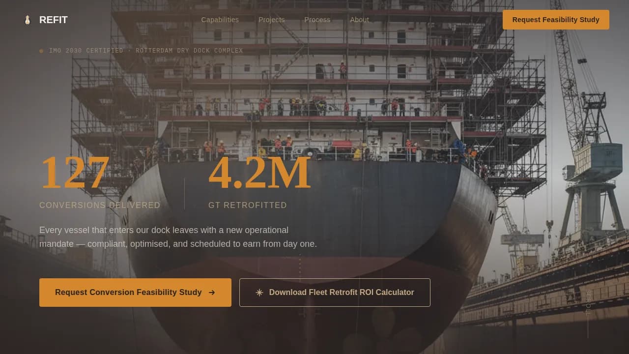 Transform — Expert Vessel Conversion Landing Page Template