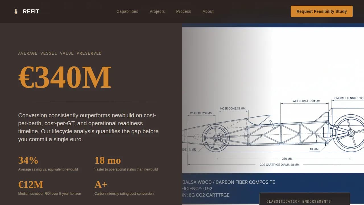 Transform — Expert Vessel Conversion Landing Page Template