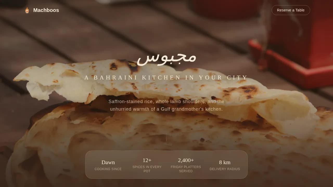 Middle Eastern Cuisine & Dining Pricing Website Template