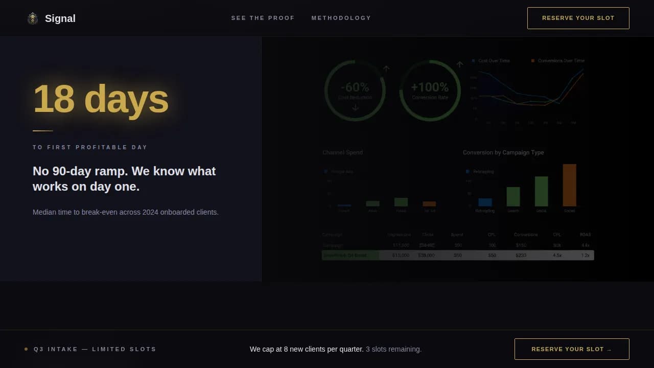 Performance Marketing Agency DTC & E-Commerce Website Template