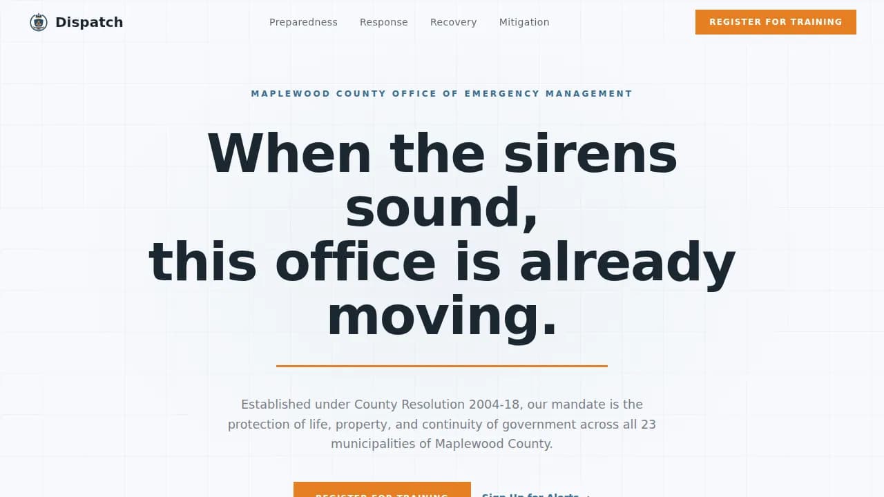 Complete Emergency Management Government Professional Website Template