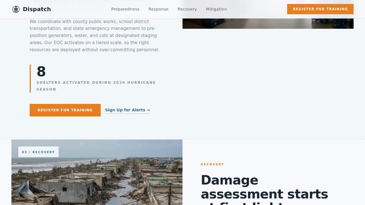 Complete Emergency Management Government Professional Website Template