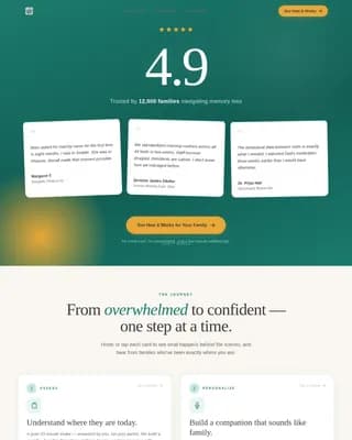 Recall — Elite Memory Care Landing Page Template