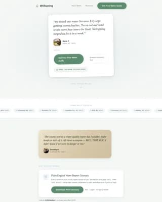 Clean Water Nonprofit Reviews & Social Proof Website Template